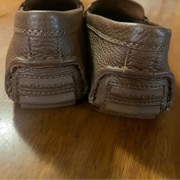 COACH Shoes Womens Size 8B Brown Leather CROSBY DRIVER Slip On Flat Turnlock - Picture 3 of 8